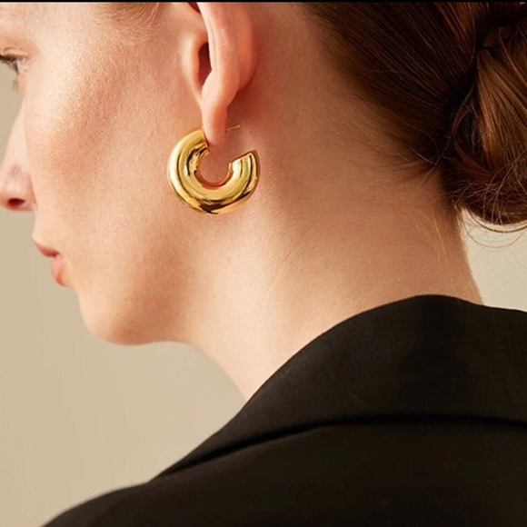Fashion Jewelry Jewelry - 18k Gold Plated Gold Chunky Hoop Earrings